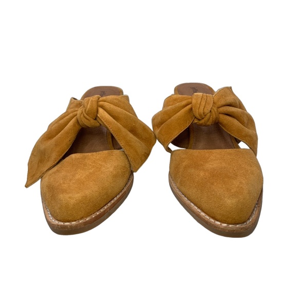 Jeffrey Campbell Cyrus Bow Mules, Mustard Yellow Suede size 8 - Picture 5 of 9